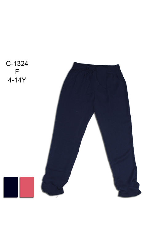 Picture of C1324- GIRL CASUAL LIGHT MATERIAL TROUSERS WITH GATHERED END